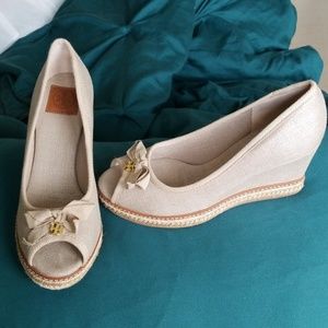 Tory Burch Wedge Peep Toe Sandals